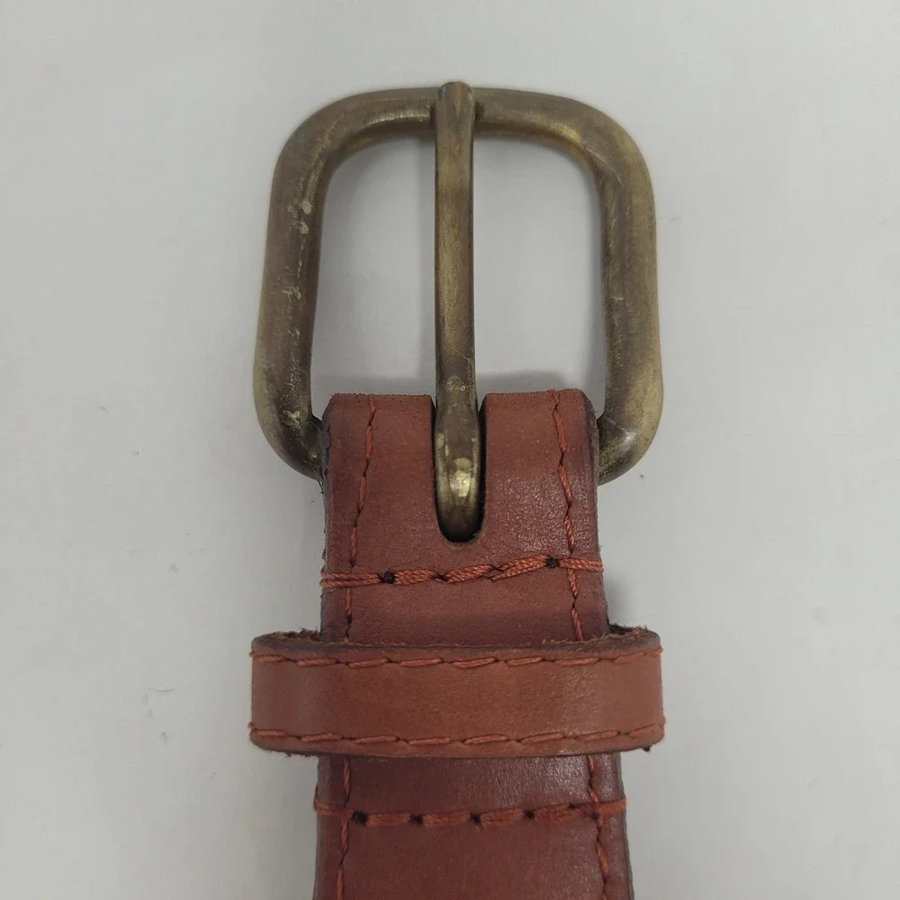 Smathers & Branson Belt 42 Blue Red Shotshells Needlepoint Leather Brass Buckle